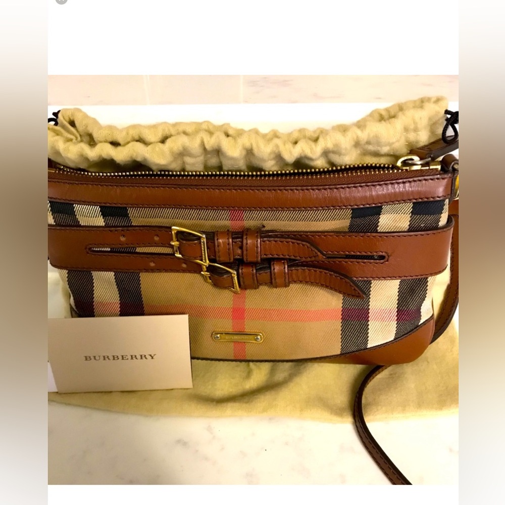 Burberry Beige and Brown Plaid Shoulder Bag - Picture 2 of 9